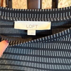 LOFT Black and White Striped T-Shirt Dress